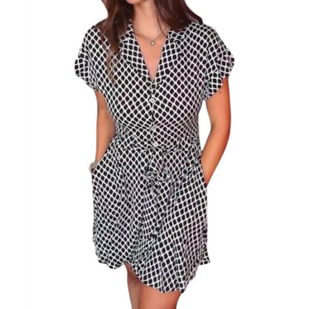NEW KLD. SIGNATURE felicia button down shirt dress in black